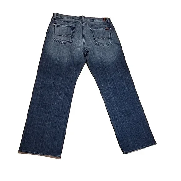 7 FOR ALL MANKIND size 38 32 mens RELAXED fit button fly denim blue Jeans new - Picture 3 of 9